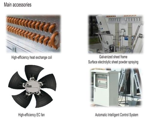 Özel Tasarım Kuru Soğutucu Uzaktan Radyatör Genset Motor Soğutması için 42000m3/H