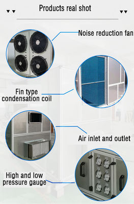 Paslanmaz Çelik AHU Birimi Çatıda Dört Ventilatörlü Korozyona Karşı Alanlar İçin Paketlenmiş Birim