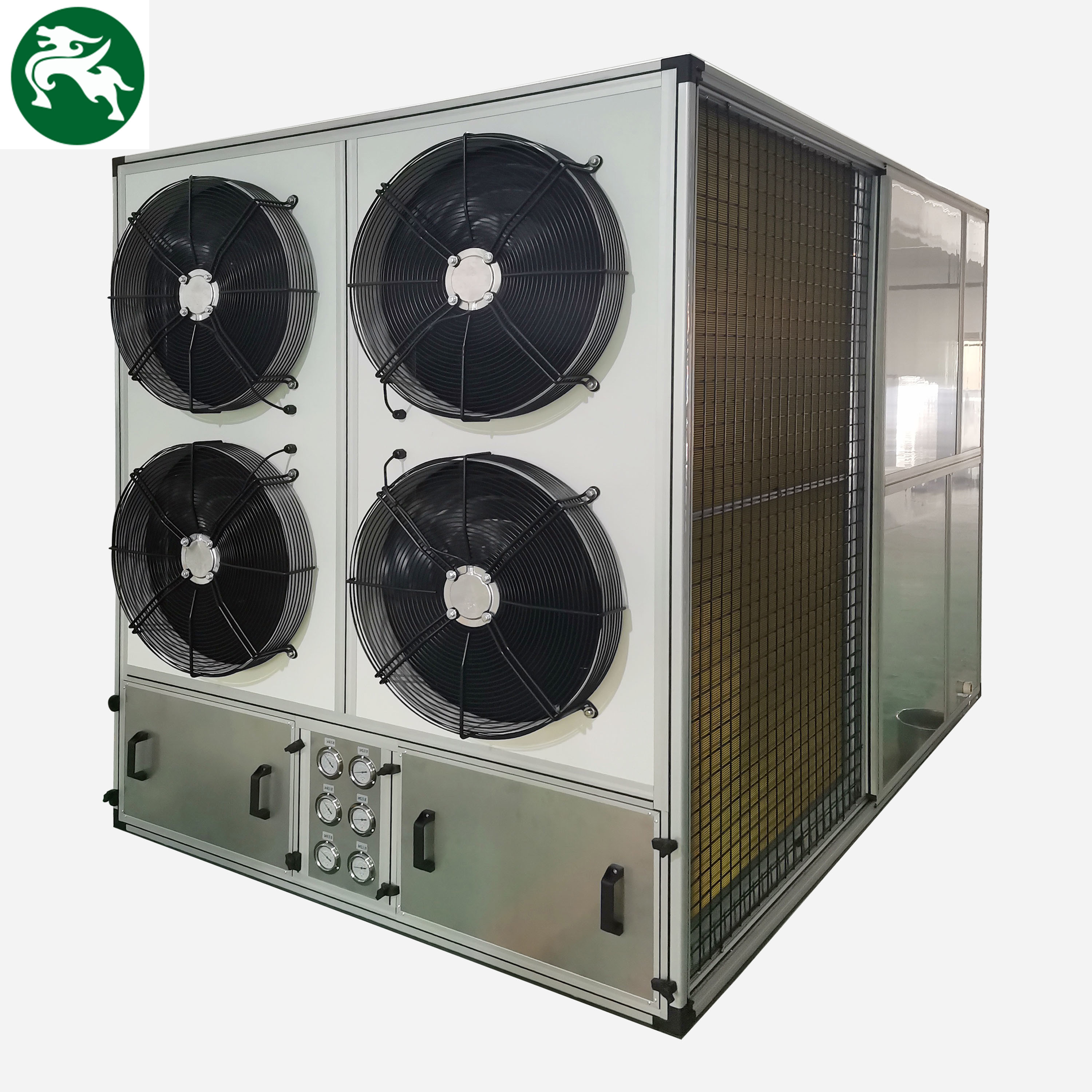 Paslanmaz Çelik AHU Birimi Çatıda Dört Ventilatörlü Korozyona Karşı Alanlar İçin Paketlenmiş Birim